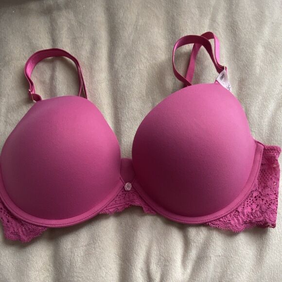 Victoria's Secret Other - Victoria's Secret Dream Angels Push Up Bra Pink Lace 34D Adjustable